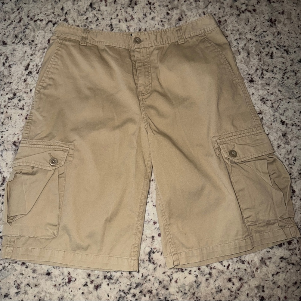 Polo Ralph Lauren Boys Size 20 Twill Cargo Shorts Classic Khaki Teen Youth EUC